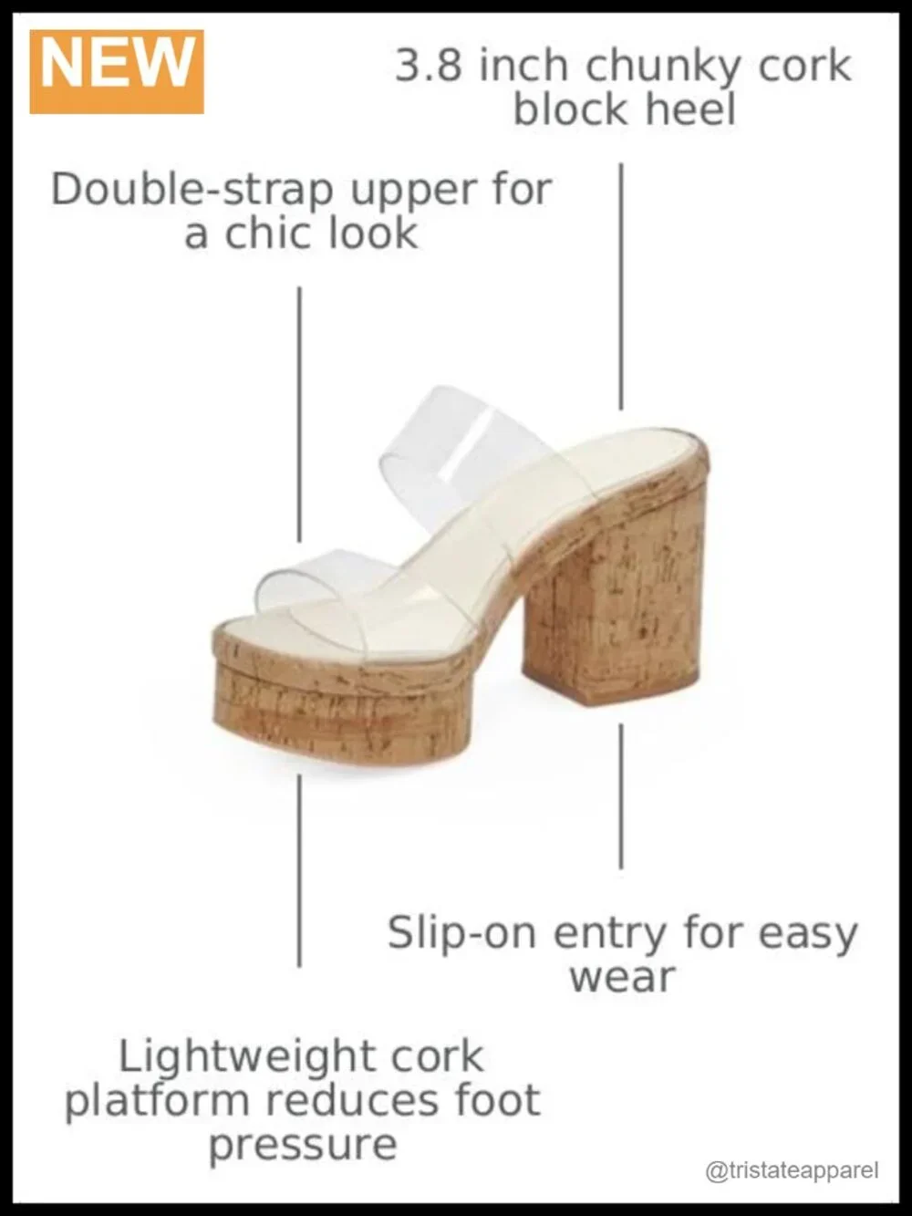 Platform Wedge Sandals Womens Slip On Open Toe Cork Chunky Heel Summer Beach